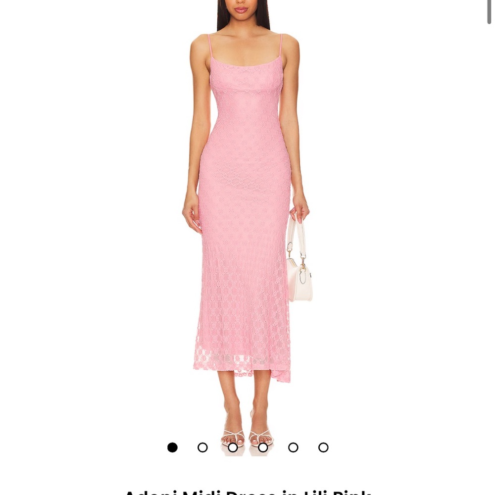 Bardot Blush Pink Lace Midi Dress